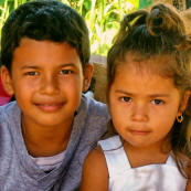 Two Habitat for Humanity family children