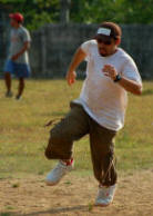 Randall running around bases